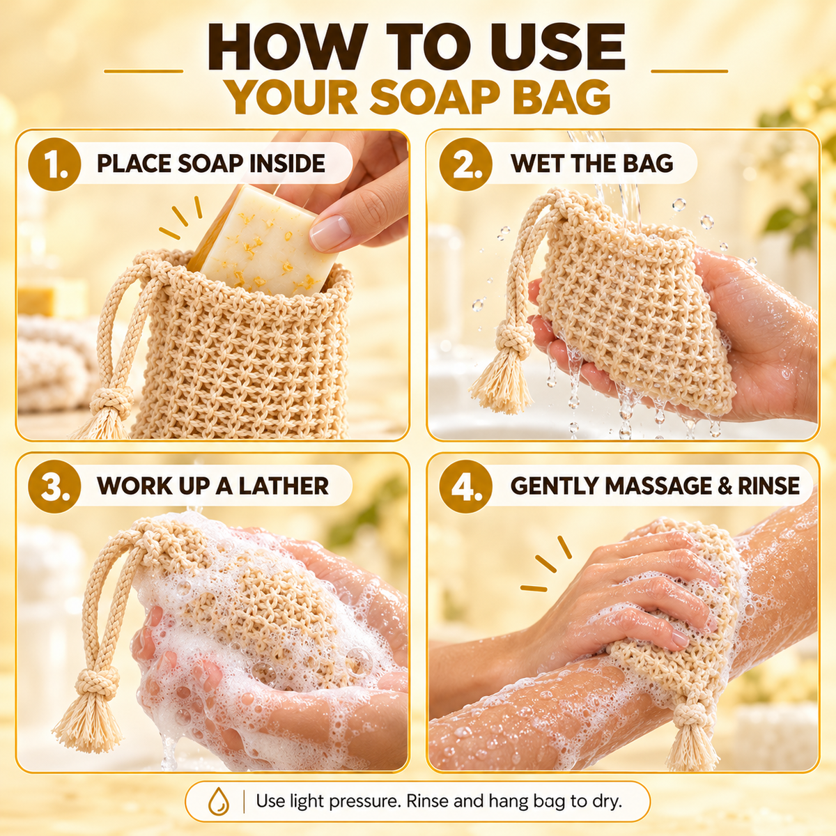 soap exfoliating bag