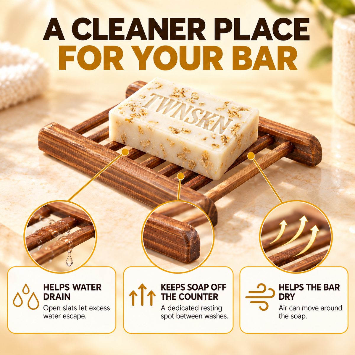 Bamboo soap holder