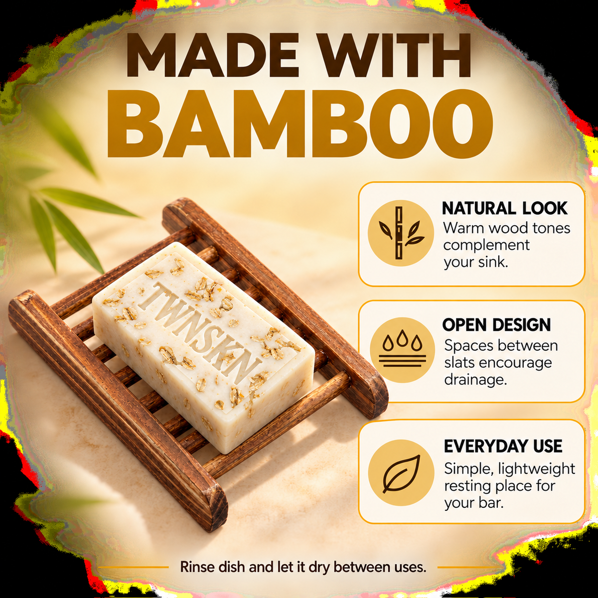 Bamboo soap holder