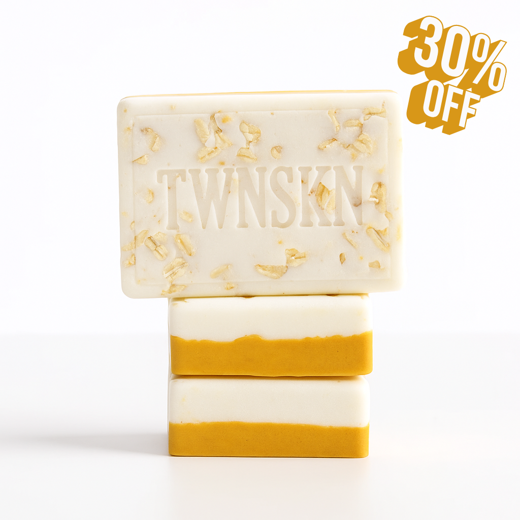 2-1 double cleansing bar | discoloration brightening corrector | oat relief acne exfoliant